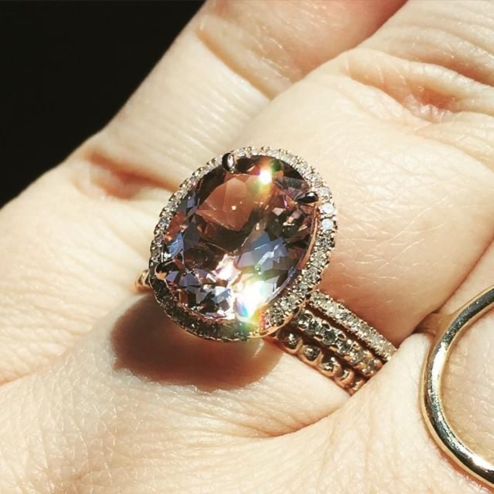 Rose gold morganite ring size 8.5